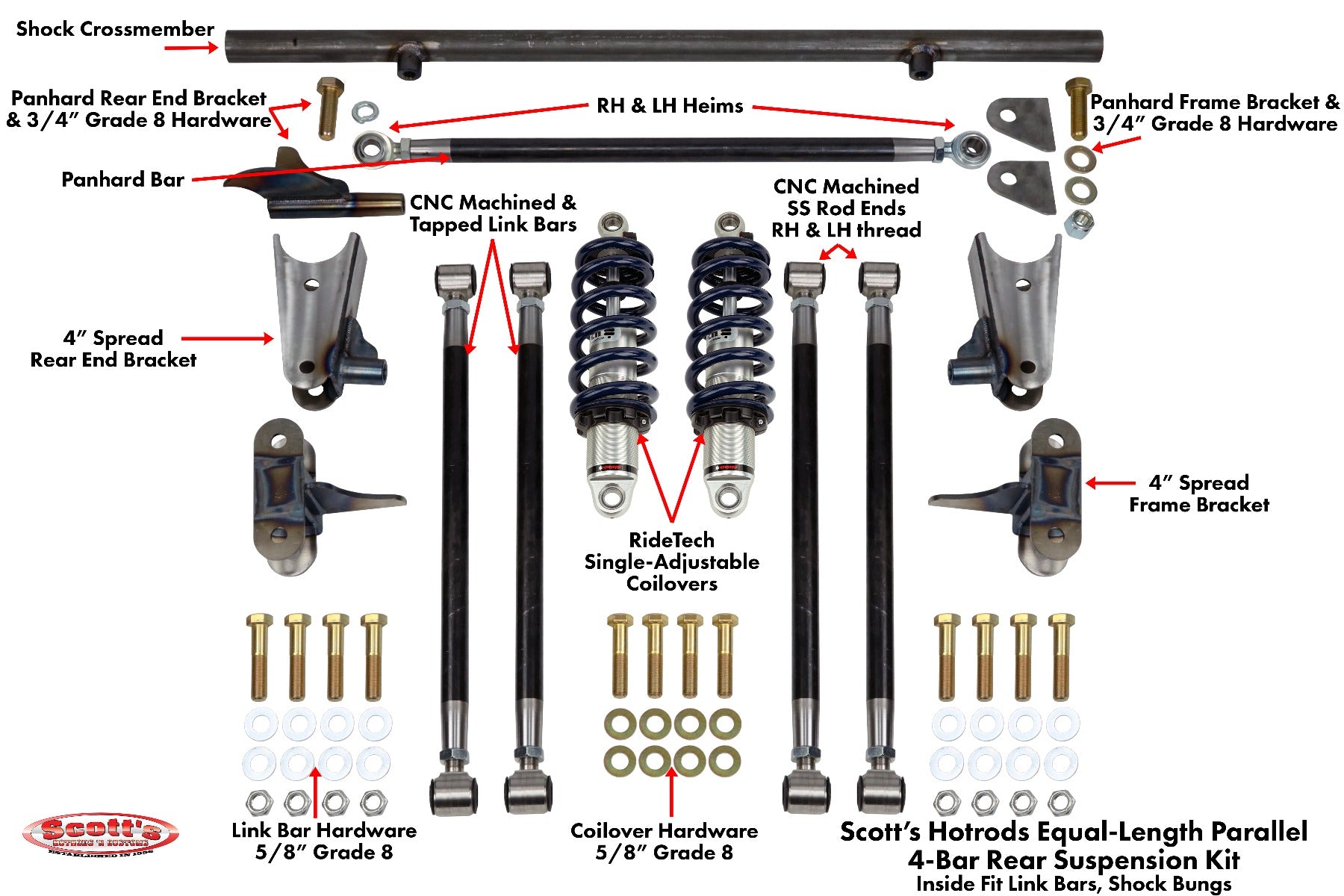 4-Bar Rear Suspension Kit