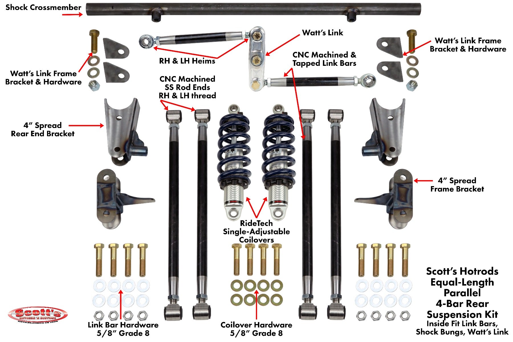 4-Bar Rear Suspension Kit