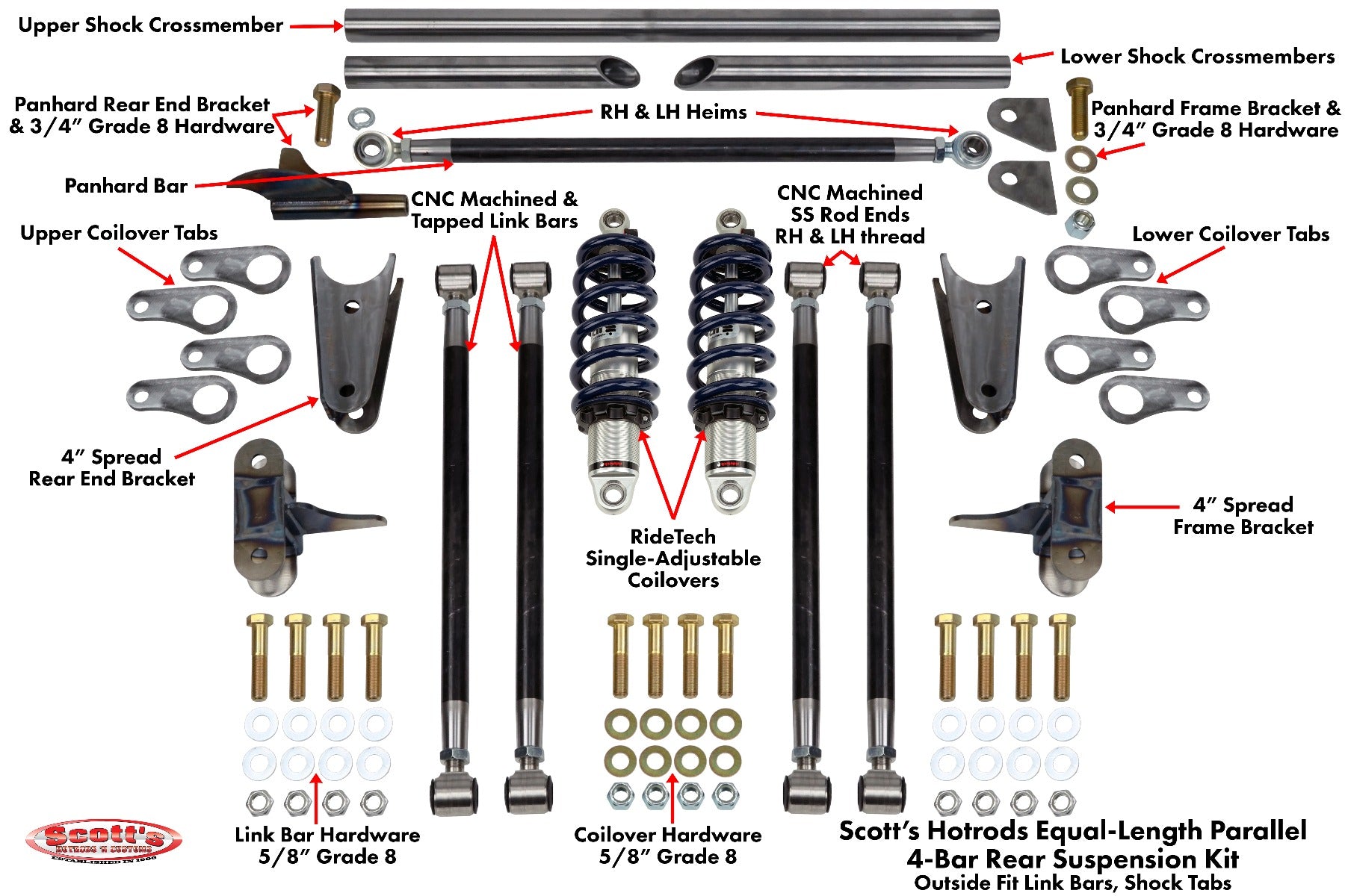 4-Bar Rear Suspension Kit