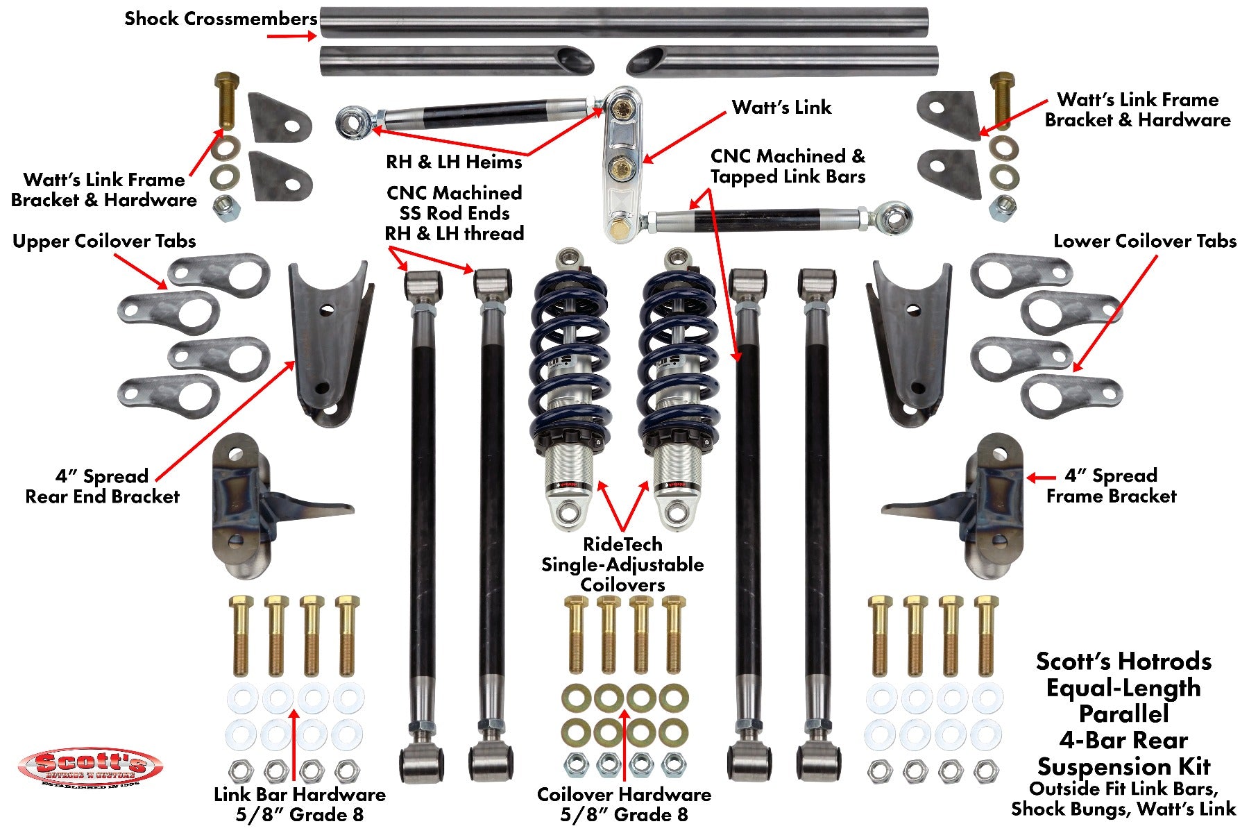 4-Bar Rear Suspension Kit